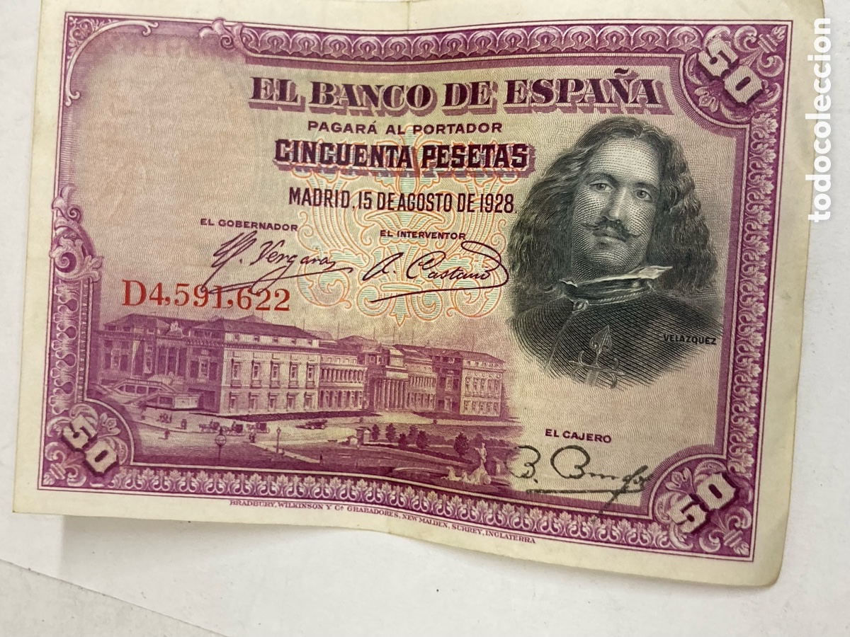 Billetes espa&ntilde;oles: Billete de 50 pesetas 1928