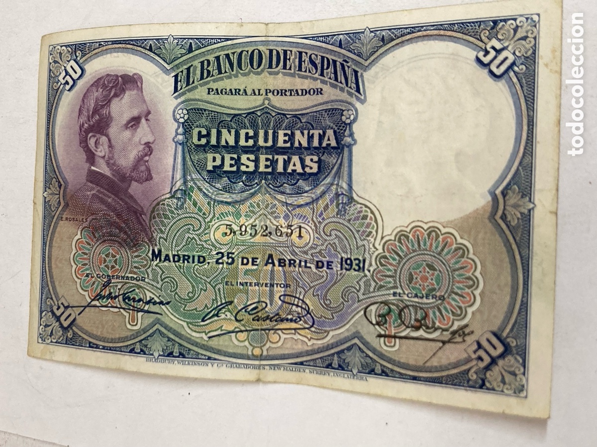 Billetes espa&ntilde;oles: Billete de 50 pesetas 1931