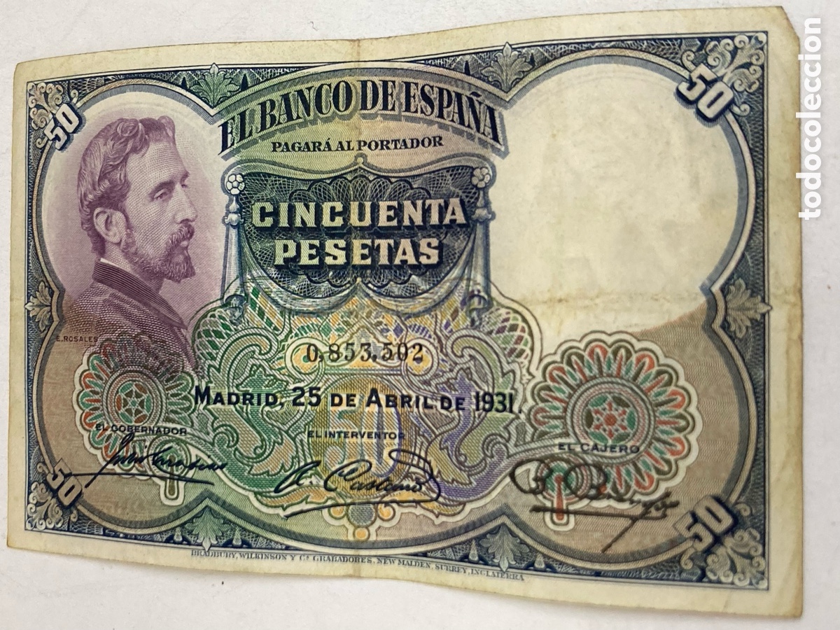 Billetes espa&ntilde;oles: Billete de 50 pesetas 1931