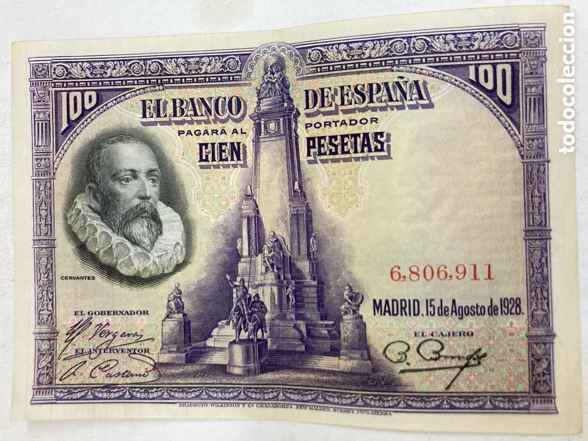 Billetes espa&ntilde;oles: Billete de 100 pesetas 1928