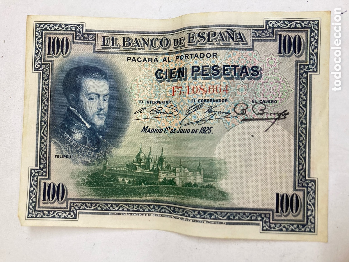 Billetes espa&ntilde;oles: Billete de 100 pesetas 1928