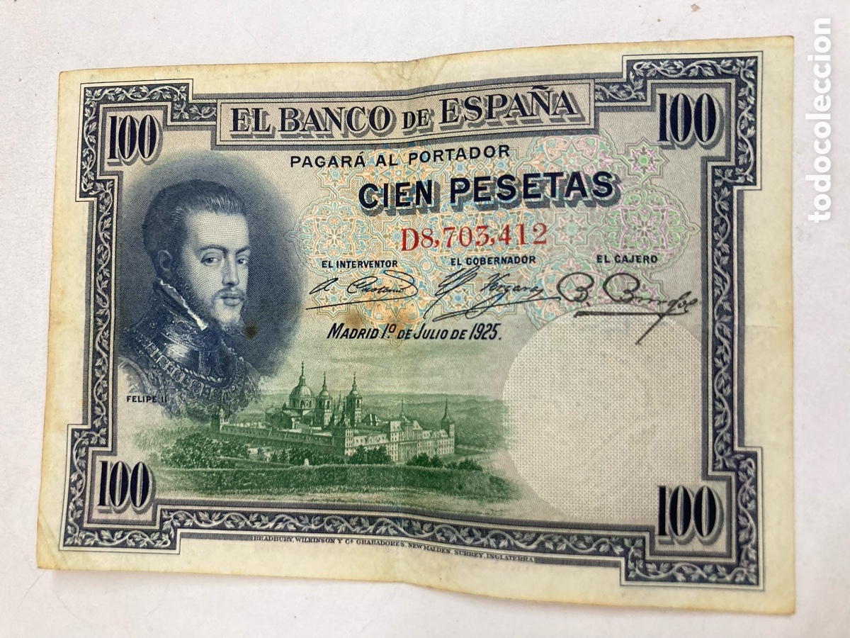 Billetes espa&ntilde;oles: Billete de 100 pesetas 1925