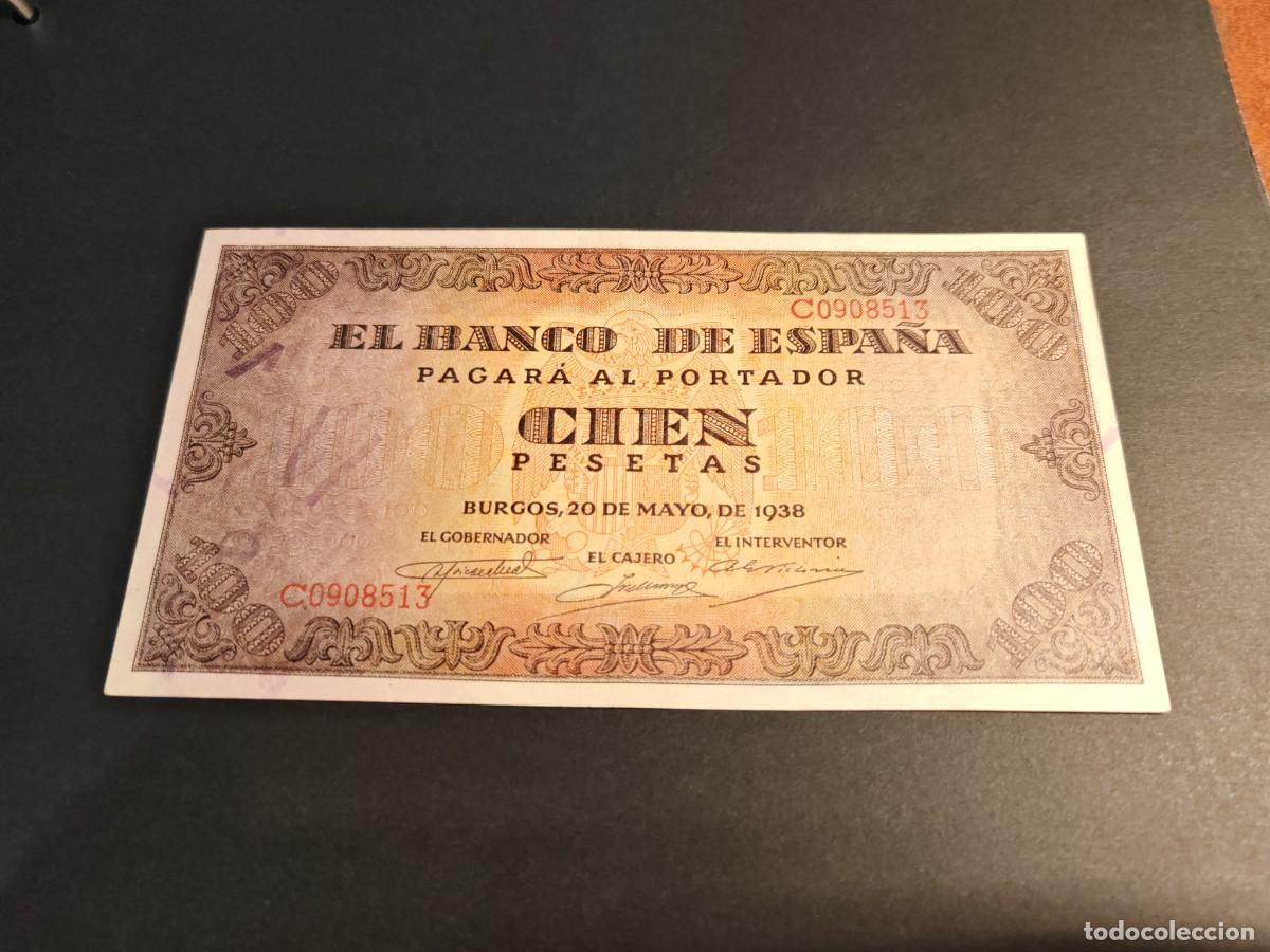 Billetes espa&ntilde;oles: Billete cien pesetas a&ntilde;o 1938 EBC +