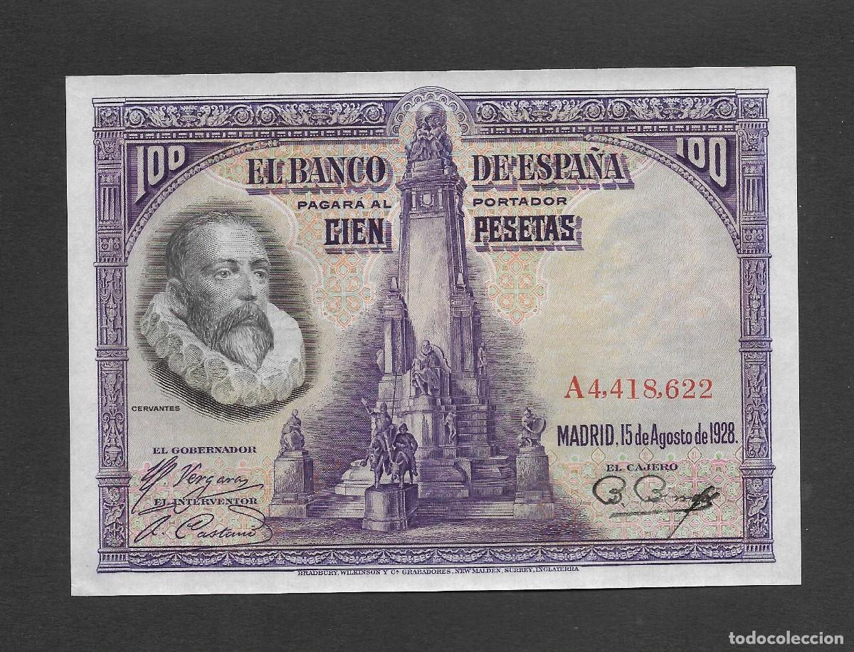 Billetes espa&ntilde;oles: 100 PESETAS 1928 SERIE A S/C