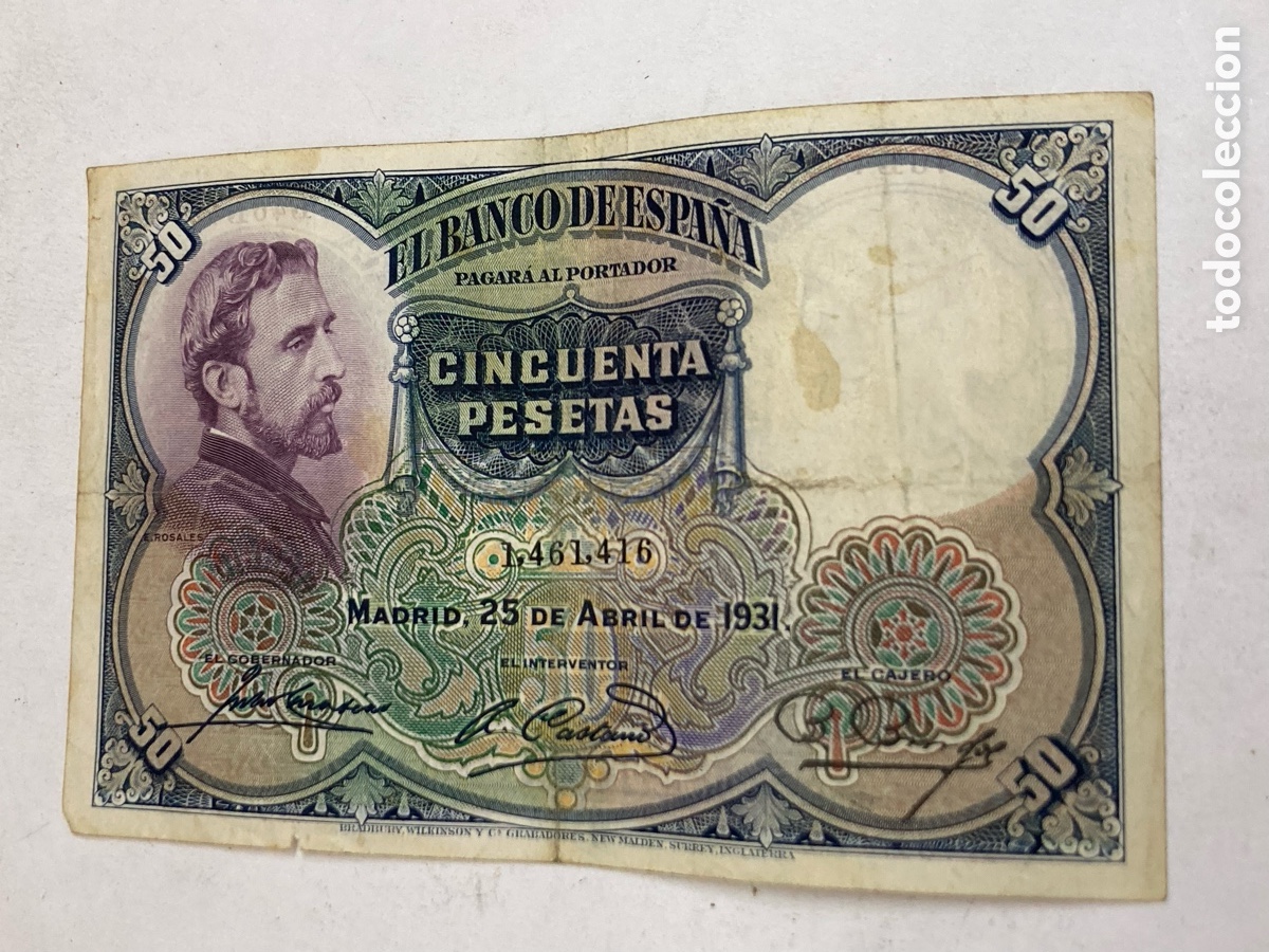 Billetes espa&ntilde;oles: Billete de 50 pesetas 1931