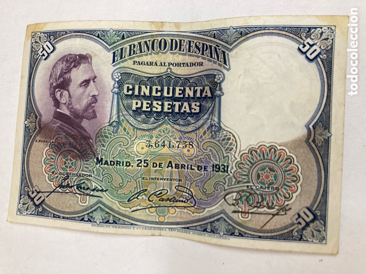 Billetes espa&ntilde;oles: Billete de 50 pesetas 1931