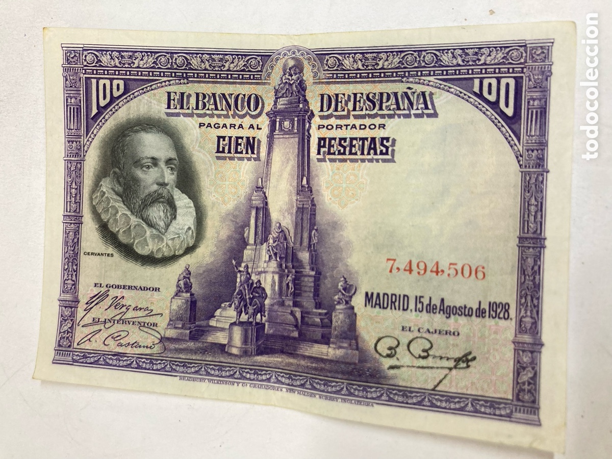 Banconote spagnole: Billete de plata 100 pesetas 1928