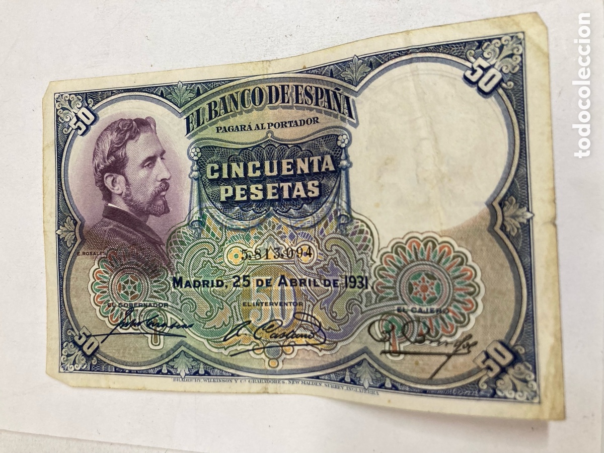 Billetes espa&ntilde;oles: Billete de 50 pesetas 1931