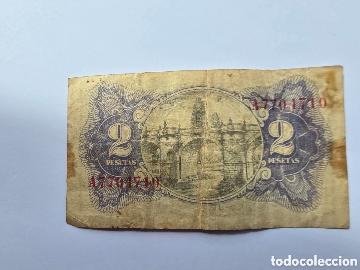 Billetes espa&ntilde;oles: BILLETE 2 PESETAS ESPA&Ntilde;A - Foto 2
