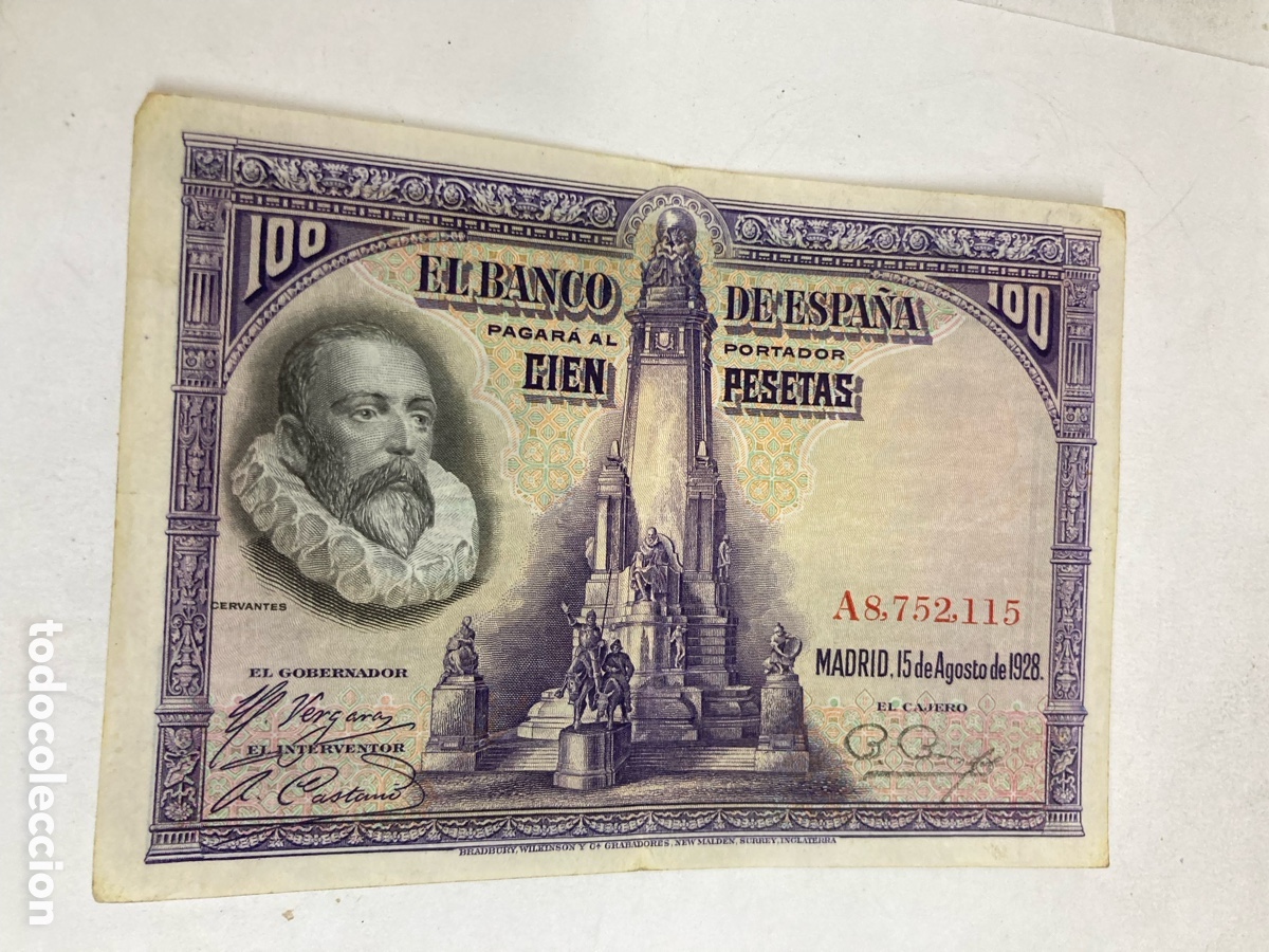 Billetes espa&ntilde;oles: Billete cien pesetas 1928