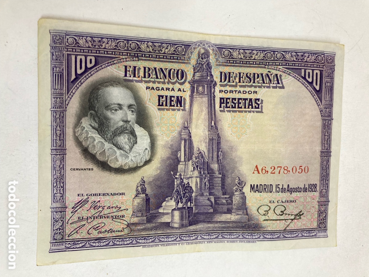 Billetes espa&ntilde;oles: Billete 100 pesetas 1828