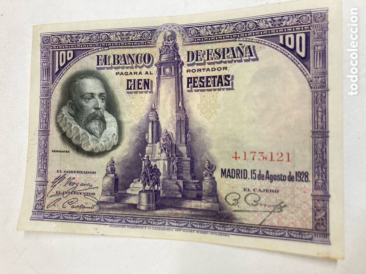 Billetes espa&ntilde;oles: Billete 100 pesetas 1928