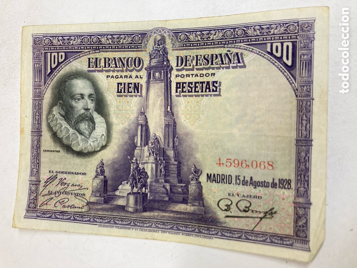Billetes espa&ntilde;oles: Billete de 100 pesetas 1928