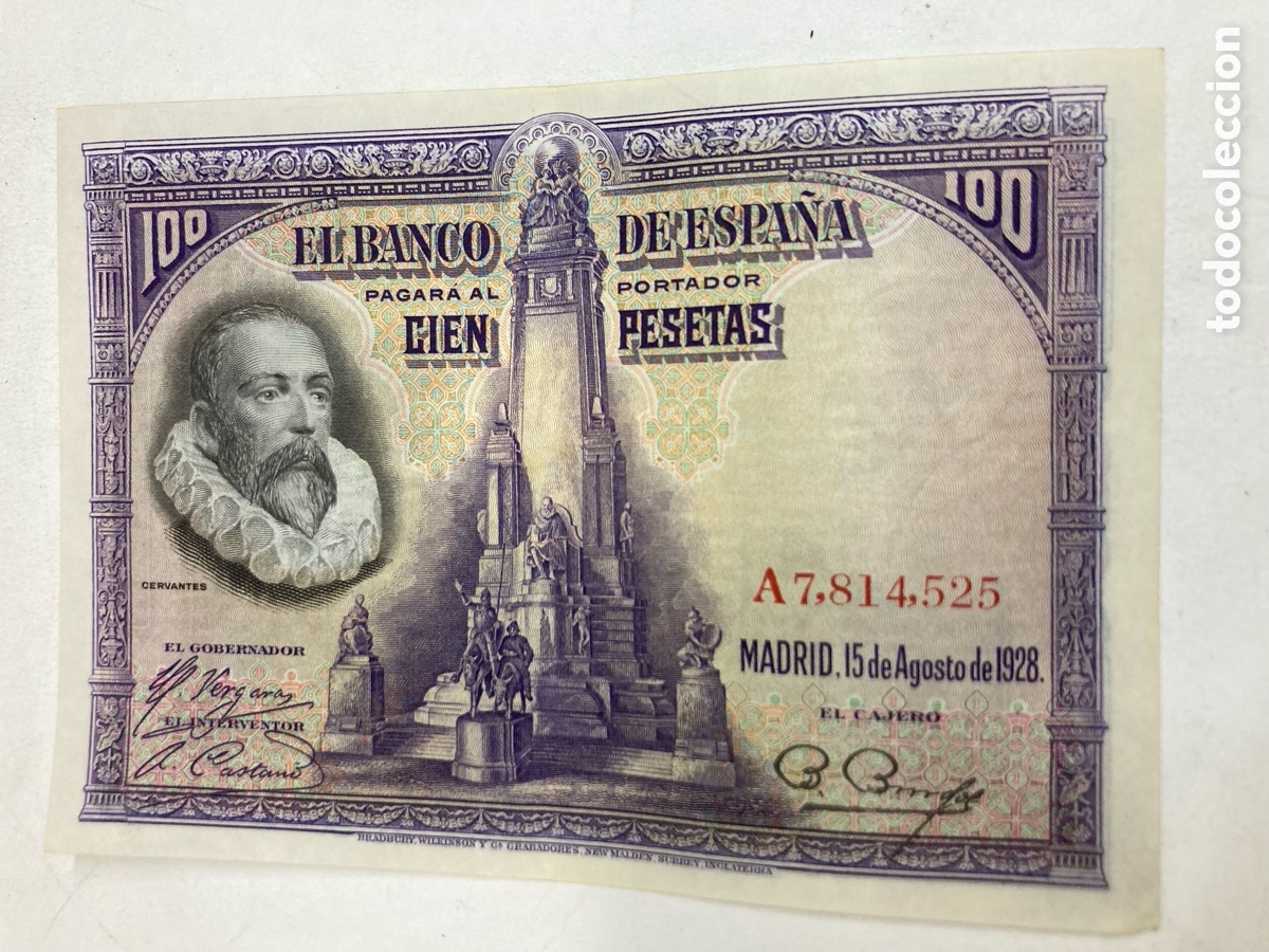 Billetes espa&ntilde;oles: Billete de 100 pesetas 1928