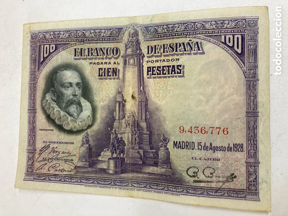 Billetes espa&ntilde;oles: Billete de 100 pesetas 1928