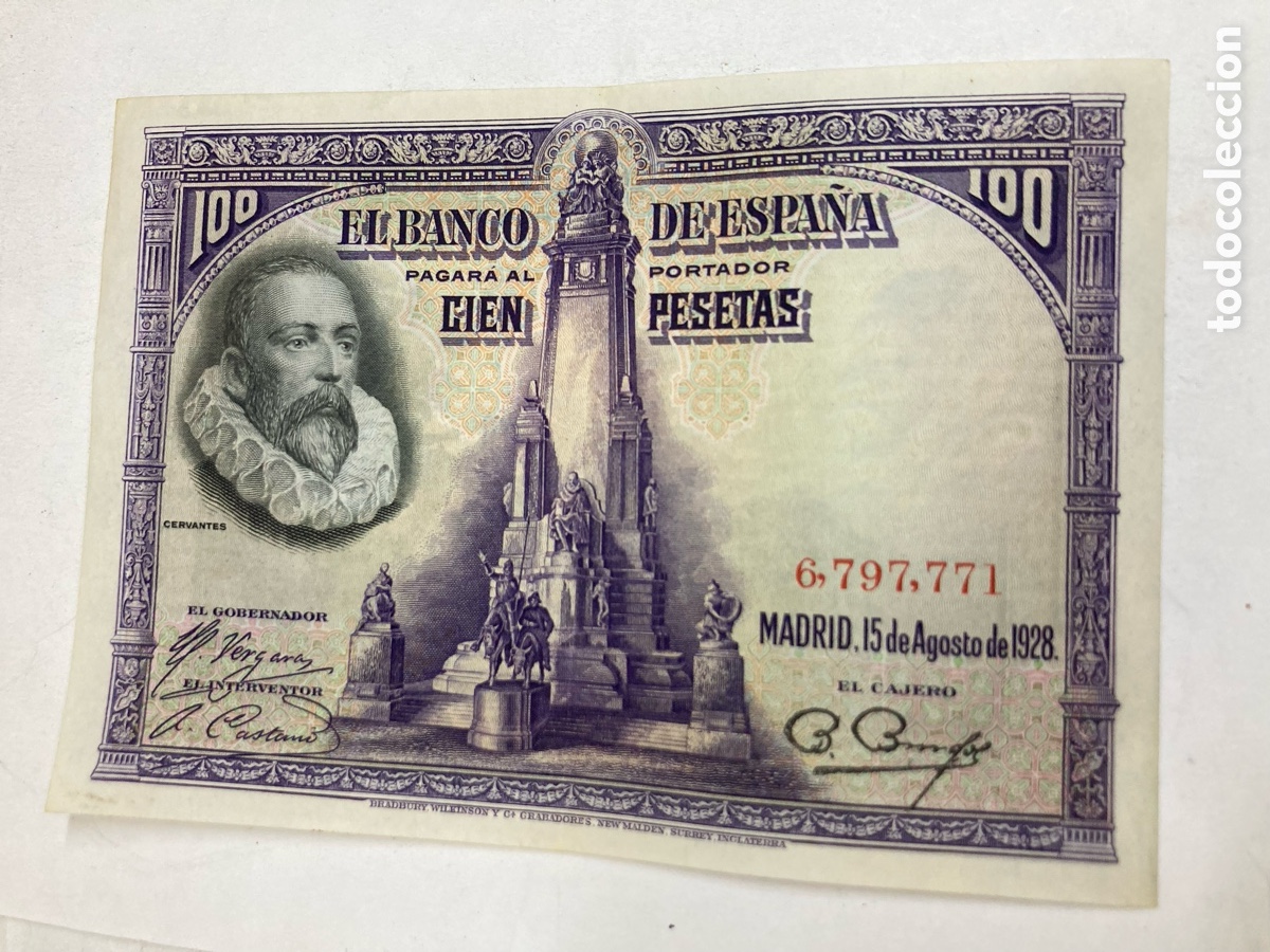 Billetes espa&ntilde;oles: Billete de 100 pesetas 1928