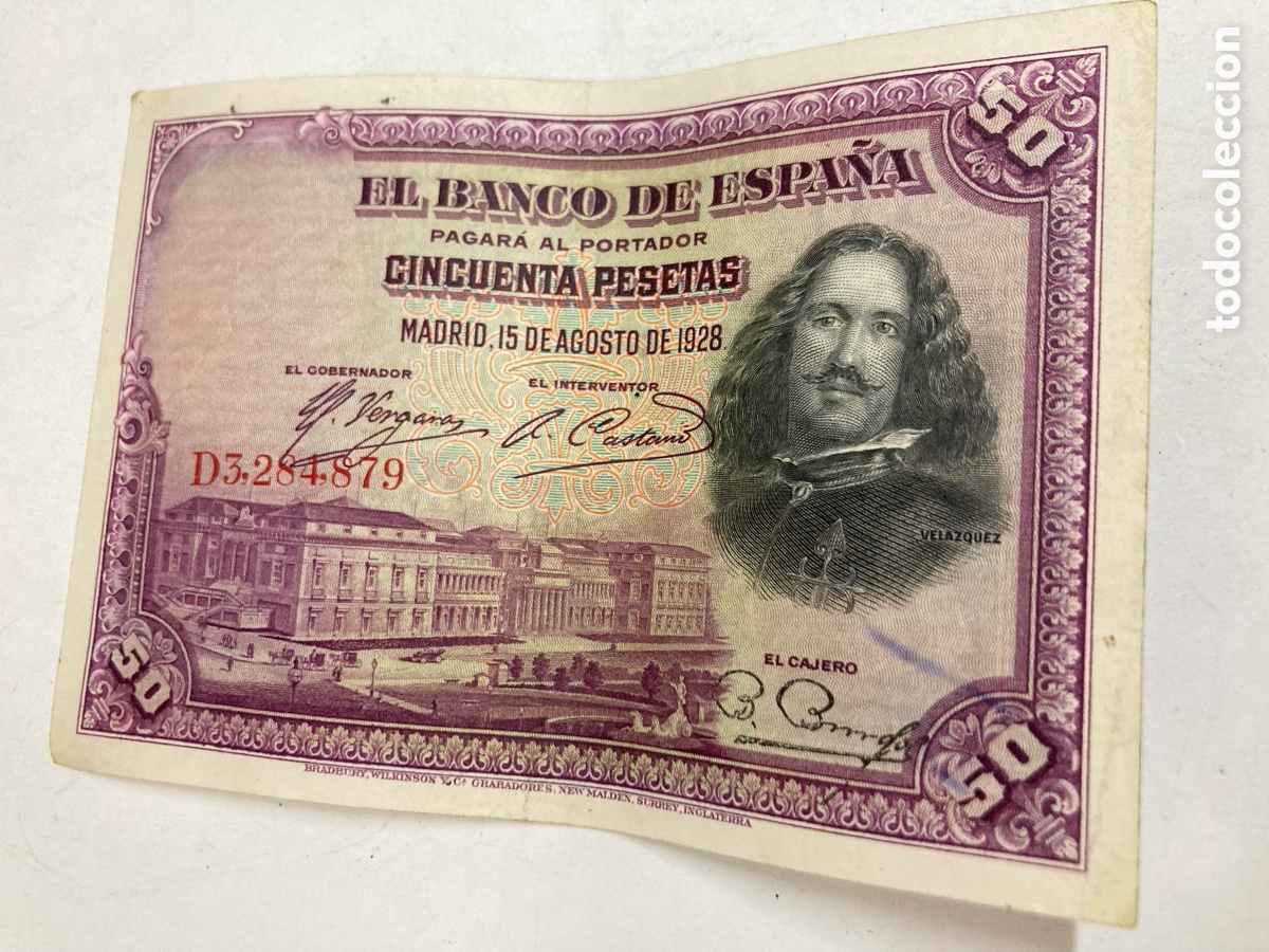 Billetes espa&ntilde;oles: Billete de 50 pesetas 1928