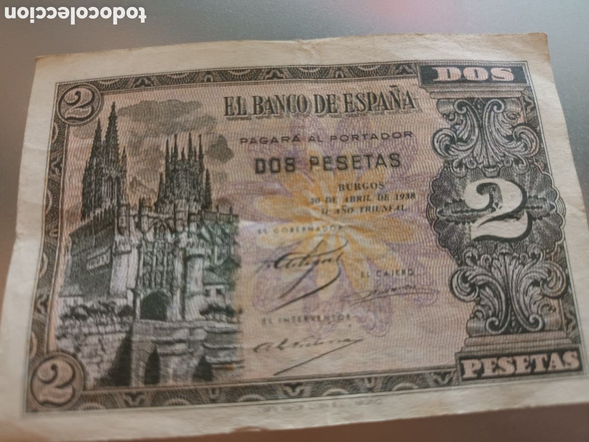 Billetes espa&ntilde;oles: BILLETE DE 2 PESETAS A&Ntilde;O 1938