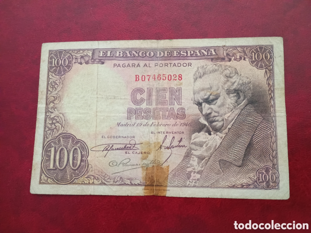 Billetes espa&ntilde;oles: ESPA&Ntilde;A 1946 - 100 PESETAS - FRANCISCO DE GOYA - BILLETE ORIGINAL