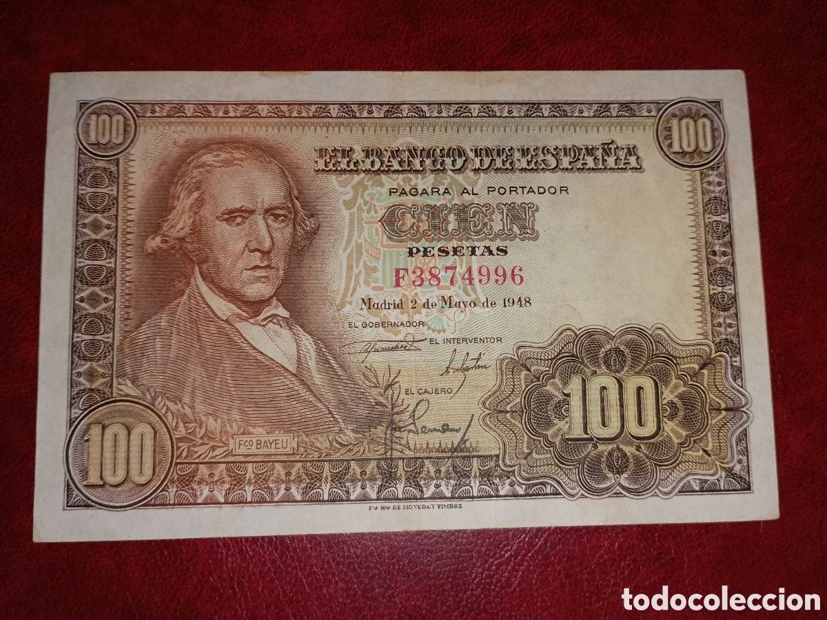 Billetes espa&ntilde;oles: ESPA&Ntilde;A 1948 - 100 PESETAS - FRANCISCO BAYEU - BILLETE ORIGINAL