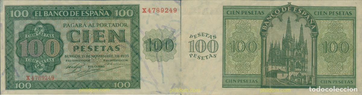 Spanische Banknoten: 455 ESPA&Ntilde;A 1936 100 pesetas Burgos, 21 de noviembre de 1936