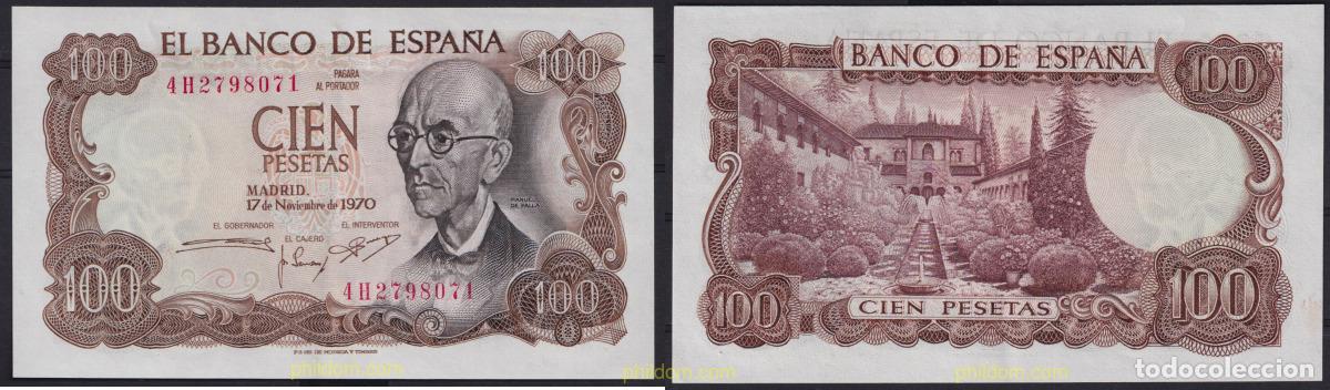 Billetes espa&ntilde;oles: 4488 ESPA&Ntilde;A 1970 100 PESETAS MANUEL FALLA 1970