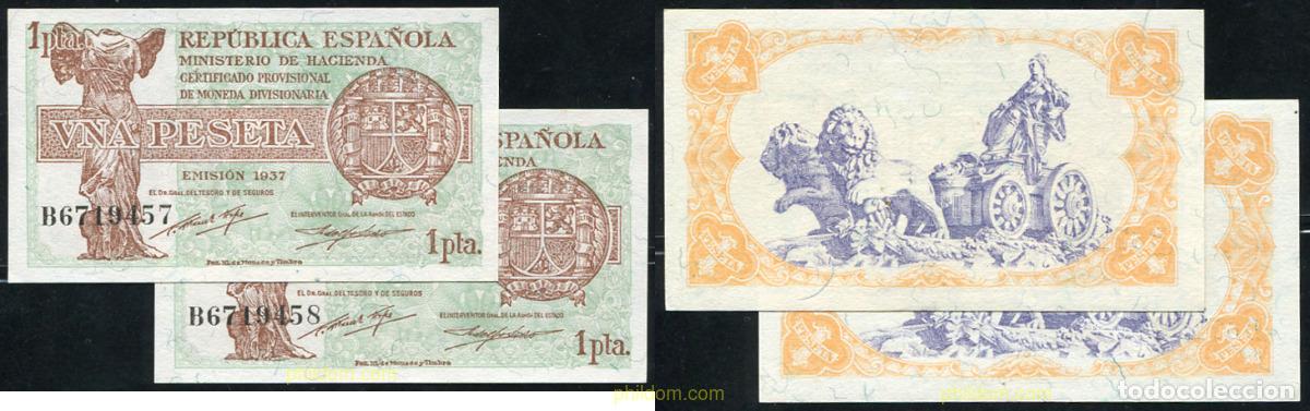 Billetes espa&ntilde;oles: 704 ESPA&Ntilde;A 1937 1 PESETA 1937 REPUBLICA