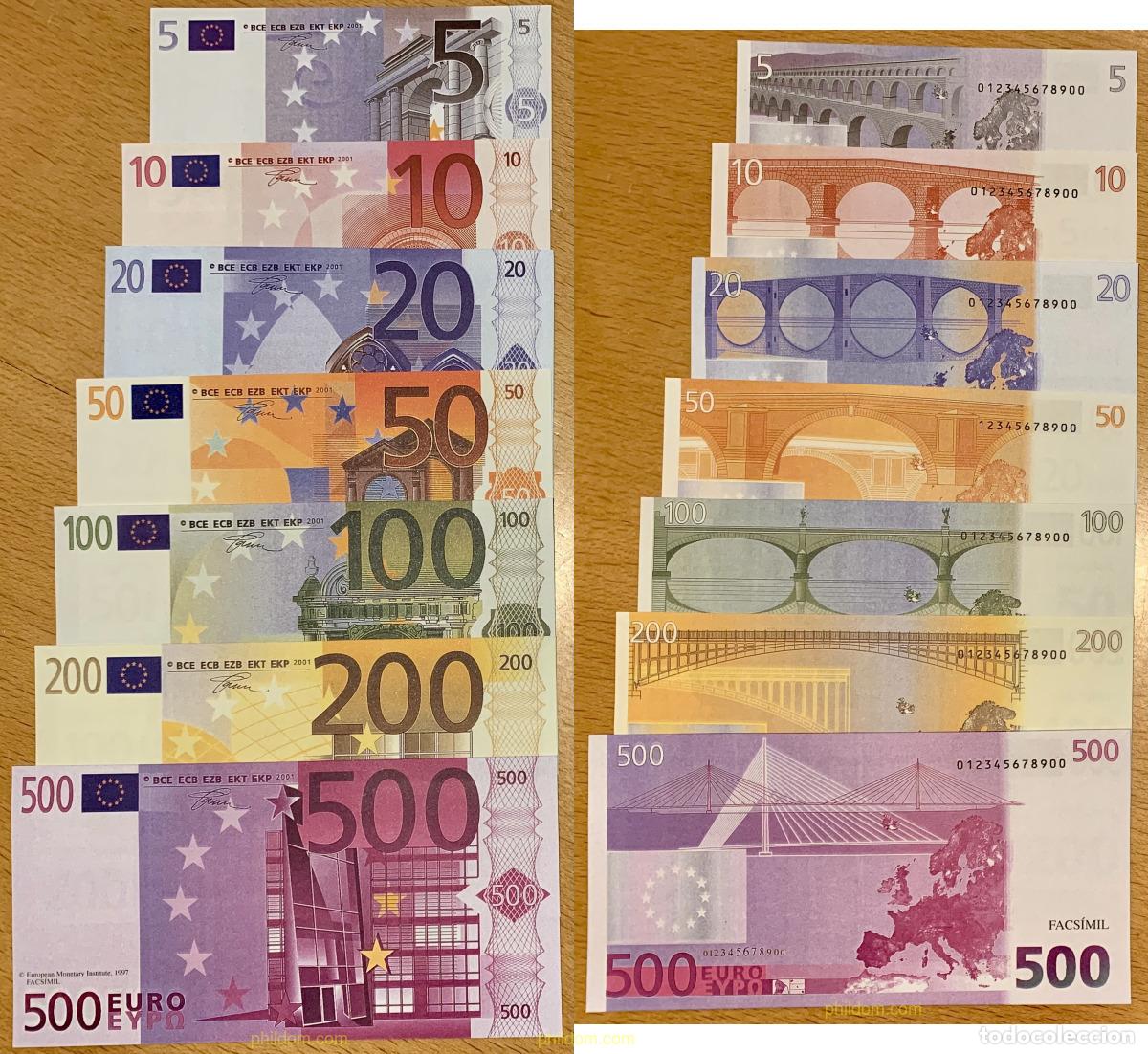 Billetes espa&ntilde;oles: 6993 ESPA&Ntilde;A 1997 SERIE EUROS FACSIMIL EUROPEAN MONETARY INSTITUTE 1997 PLANCHA NO SON DE CURSO LEG