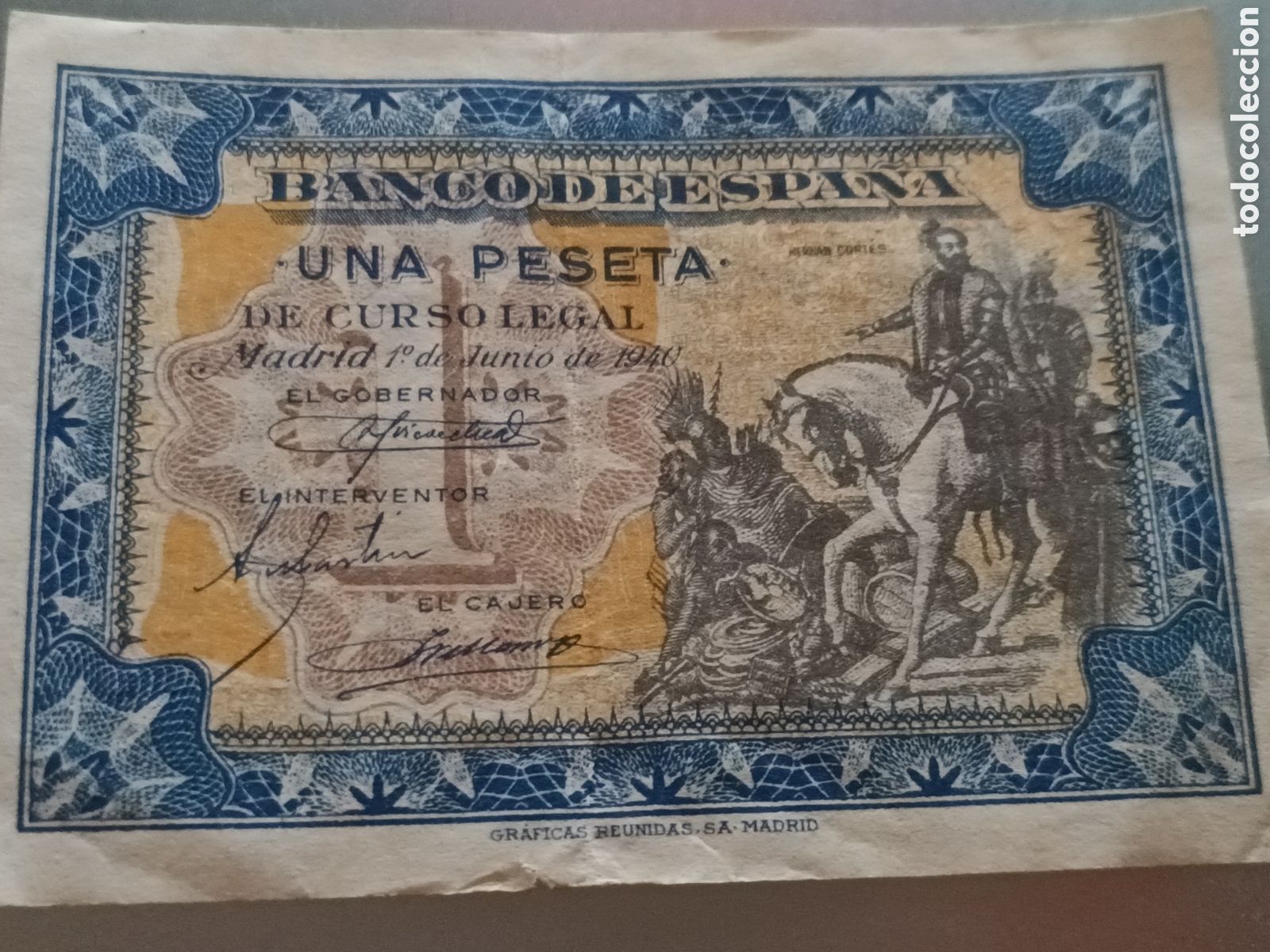 Billetes espa&ntilde;oles: BILLETE DE 1 PESETA DE JUNIO DE 1940
