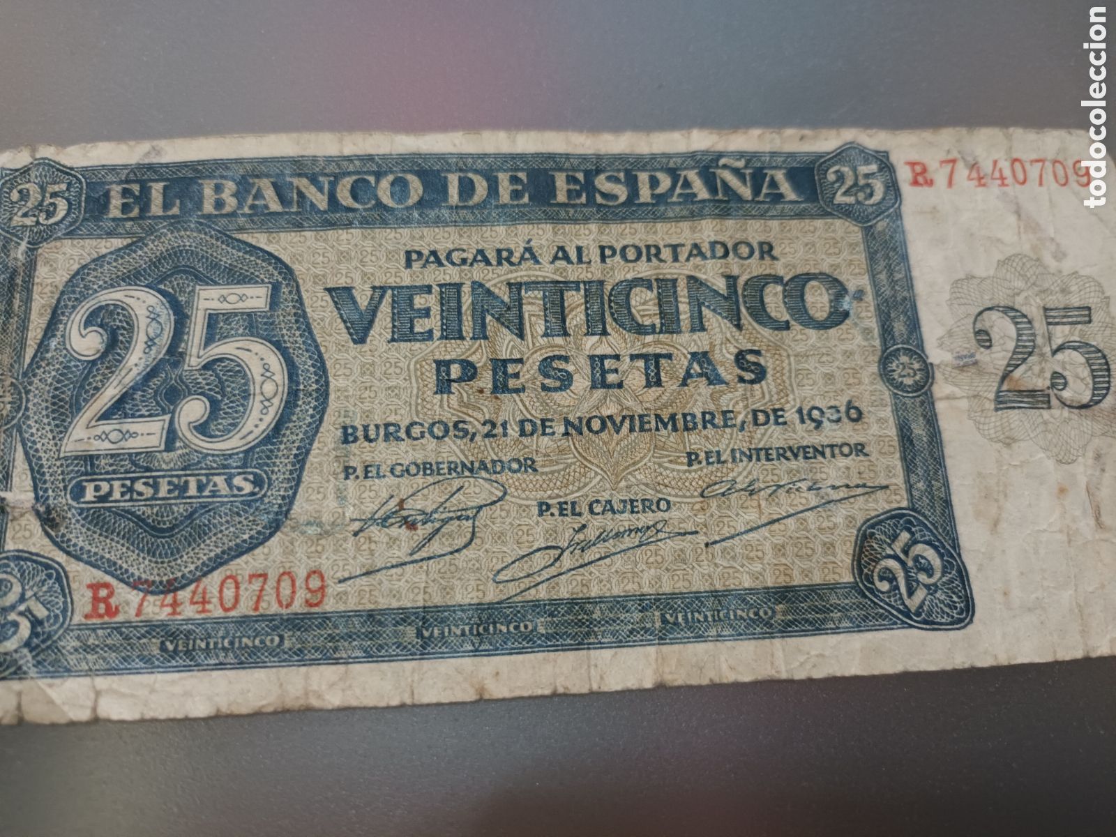 Billetes espa&ntilde;oles: BILLETE DE 25 PESETAS DE NOVIEMBRE DE 1936