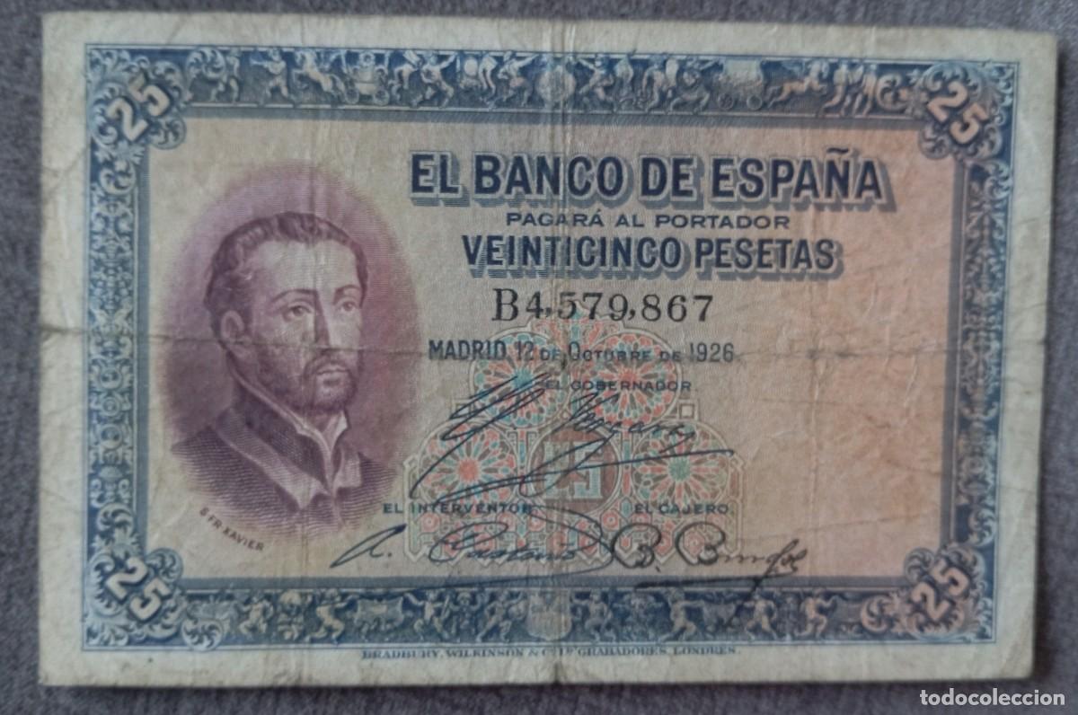Billetes espa&ntilde;oles: 25 pesetas 1926 (serie B) BC