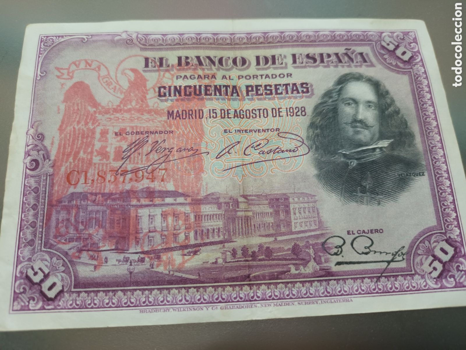 Billetes espa&ntilde;oles: BILLETE DE 50 PESETAS DEL 15 DE AGOSTO DE 1928