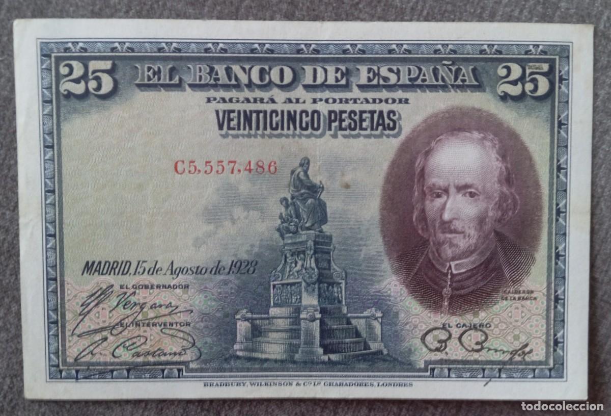 Billetes espa&ntilde;oles: 25 pesetas 1928 serie C (EBC-)
