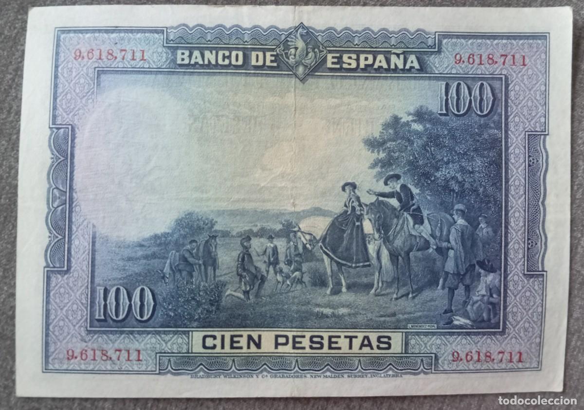 Billetes espa&ntilde;oles: 100 pesetas 1928 sin serie (EBC-) - Foto 2
