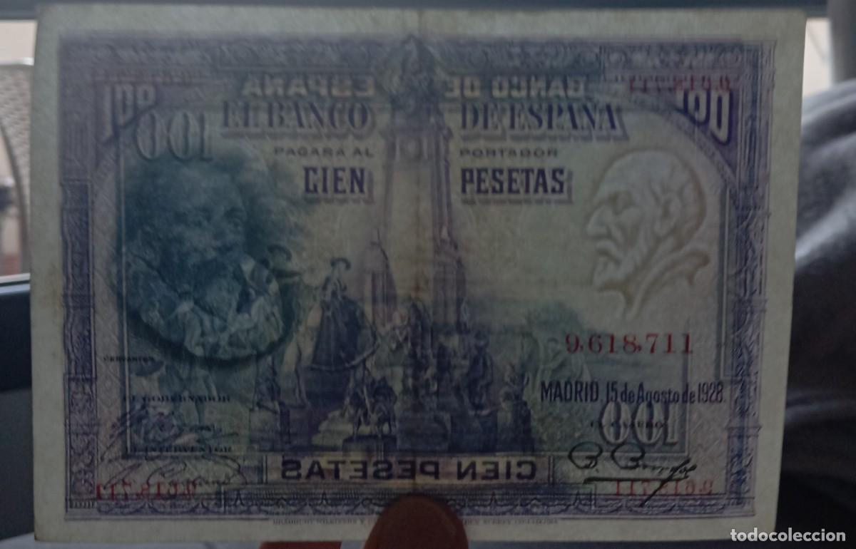 Billetes espa&ntilde;oles: 100 pesetas 1928 sin serie (EBC-) - Foto 3