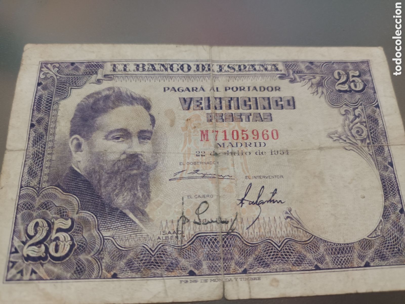 Billetes espa&ntilde;oles: BILLETE DE 25 PESETAS DE JULIO DE 1954
