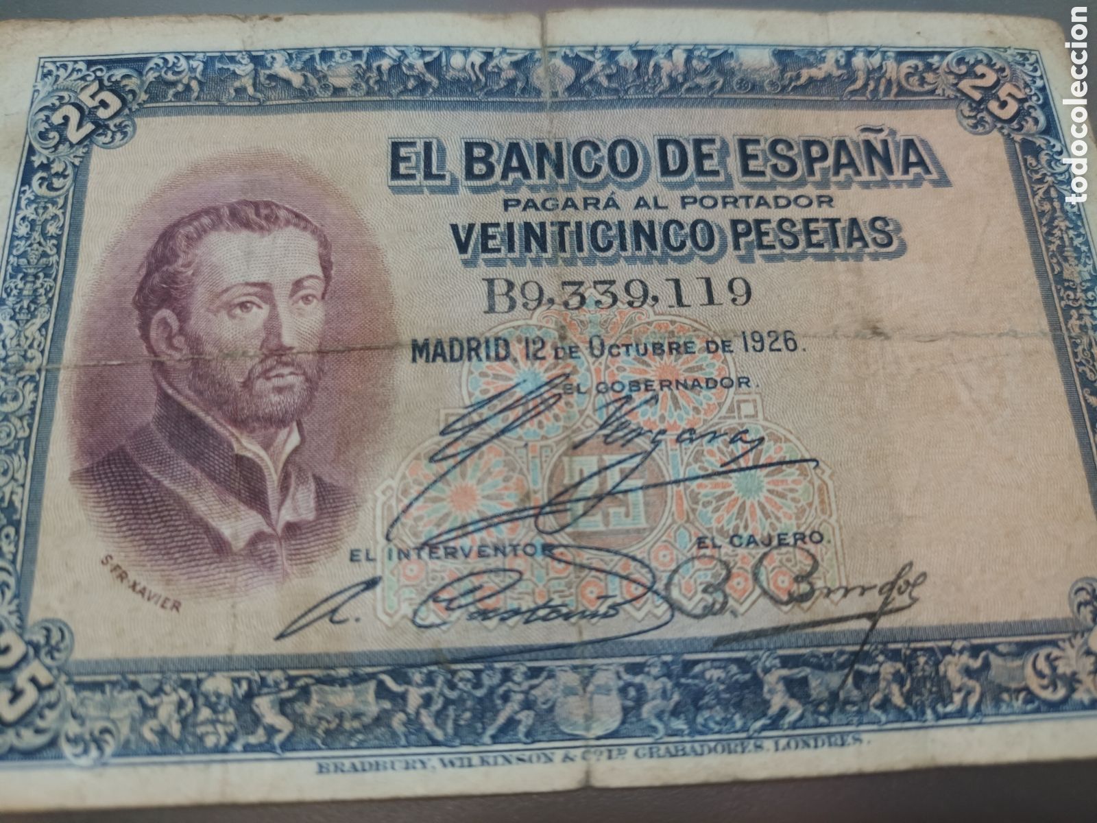 Billetes espa&ntilde;oles: BILLETE DE 25 PESETAS DE OCTUBRE DE 1926