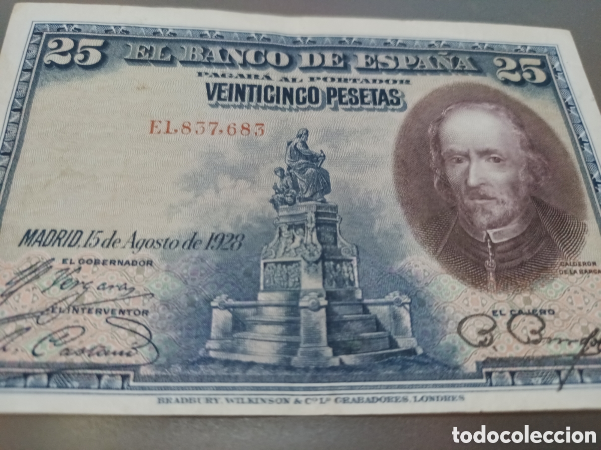 Billetes espa&ntilde;oles: BILLETE DE 25 PESETAS DE AGOSTO DE 1928