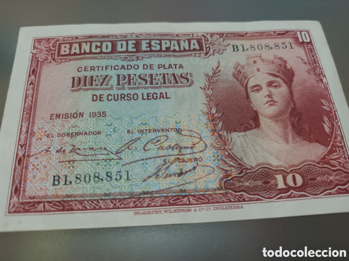 Billetes espa&ntilde;oles: BILLETE DE 10 PESETAS EMISI&Oacute;N 1935