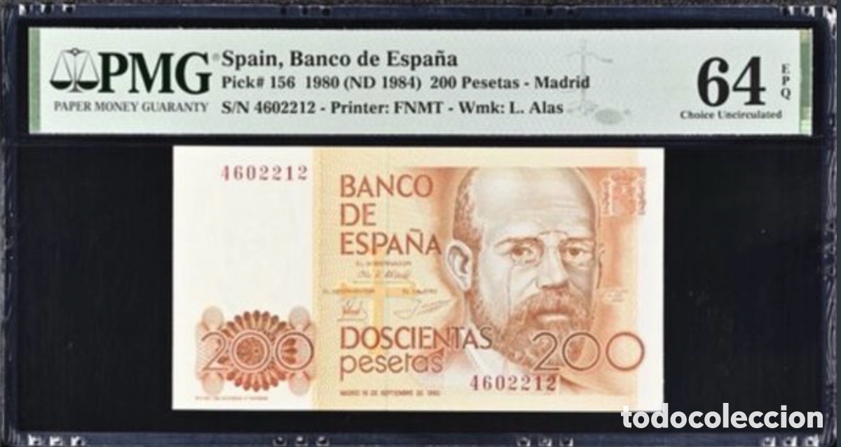 Billetes espa&ntilde;oles: Billete 200 pesetas 1980 PMG 64 EPQ Sin Serie