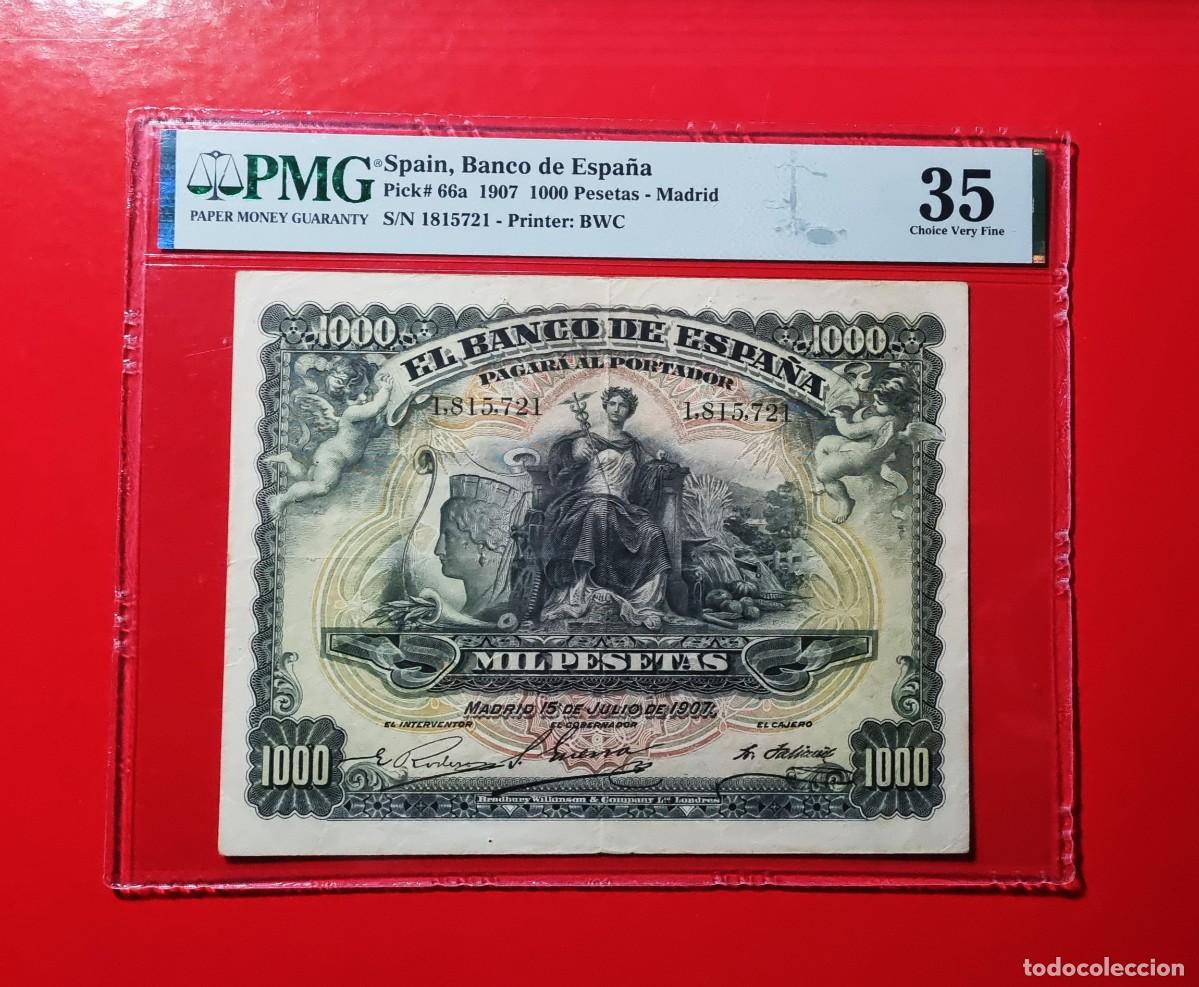 Billetes espa&ntilde;oles: CLASICO ALEGORIAS PMG 35 PRECIOSO | SOLO ACEPTO PAYPAL| BILLETE 1000 PESETAS 1907 LEER DESCRIPCION