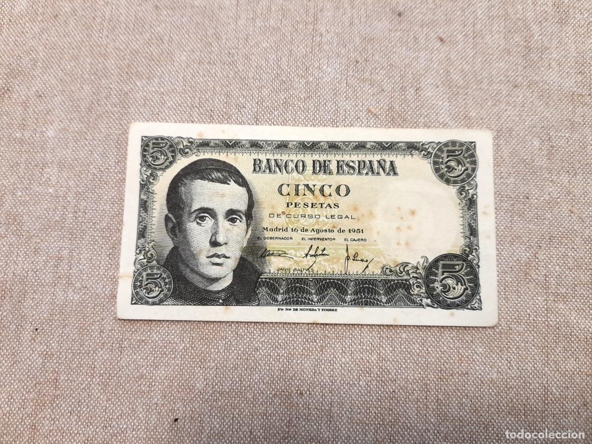 Billetes espa&ntilde;oles: Billete de 5 Pesetas 1951