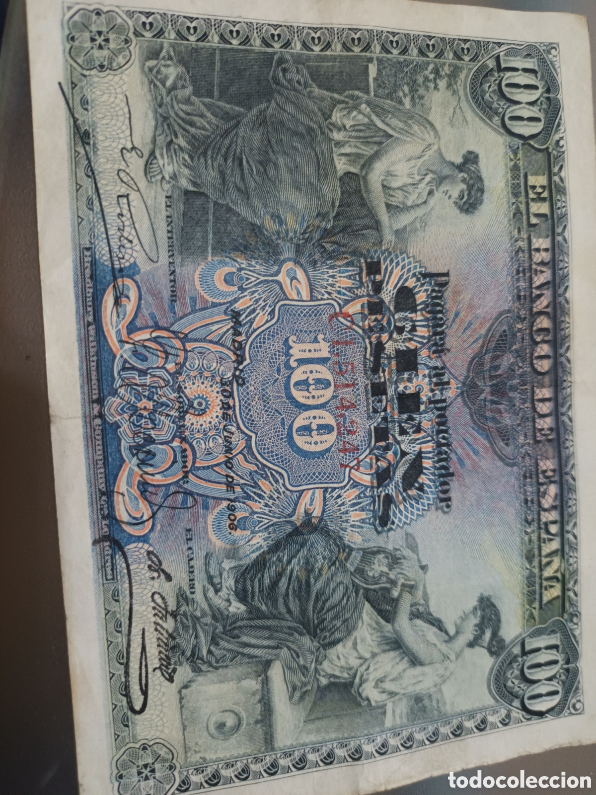 Billetes espa&ntilde;oles: BILLETE DE 100 PESETAS JUNIO DE 1906 ALEGOR&Iacute;A FEMENINA