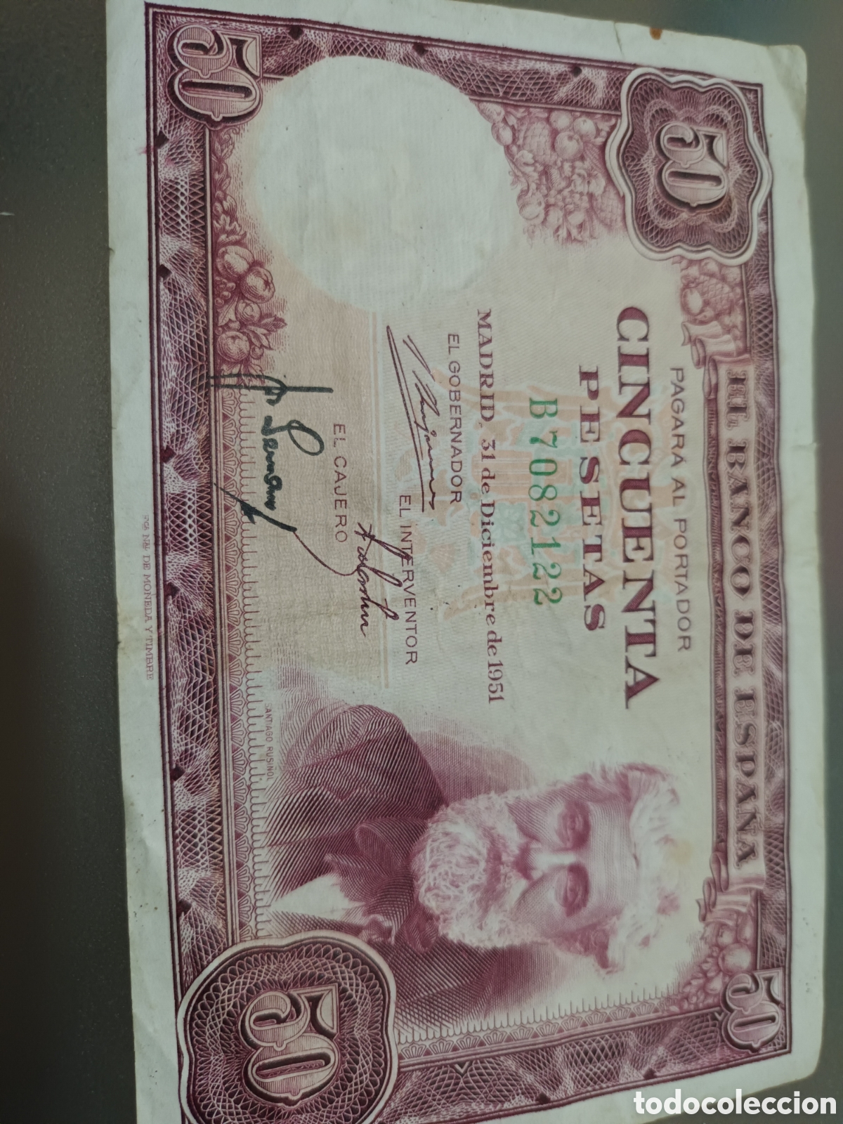 Billetes espa&ntilde;oles: BILLETE DE 50 PESETAS DE DICIEMBRE DE 1951