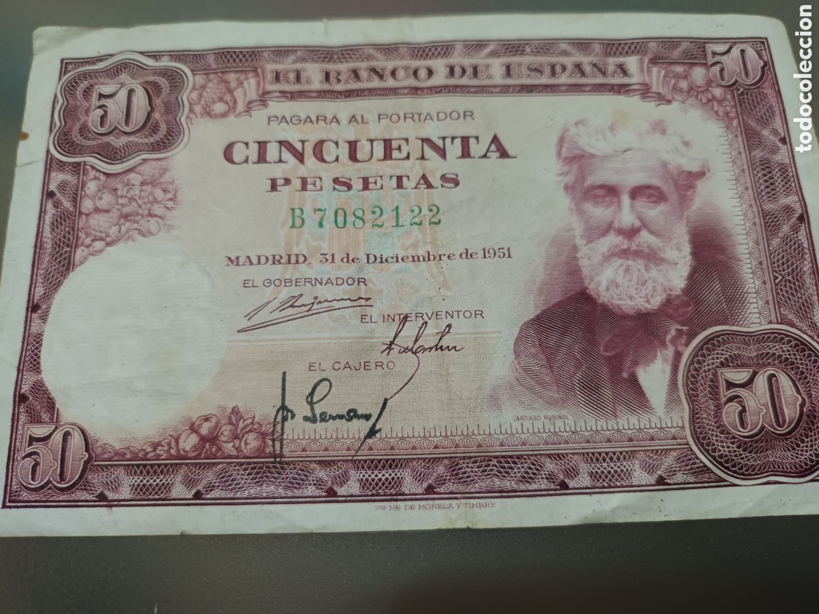Billetes espa&ntilde;oles: HERMOSO BILLETE DE 50 PESETAS DE DICIEMBRE DE 1951