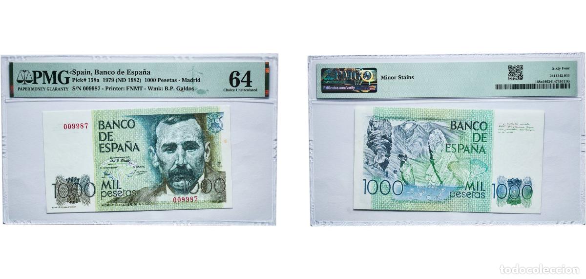 Billetes espa&ntilde;oles: Spain Kingdom 1979 (ND 1982) 1000 Pesetas -Madrid (Low numbering &uml;009987&uml;) Paper PMG Choice Uncircu