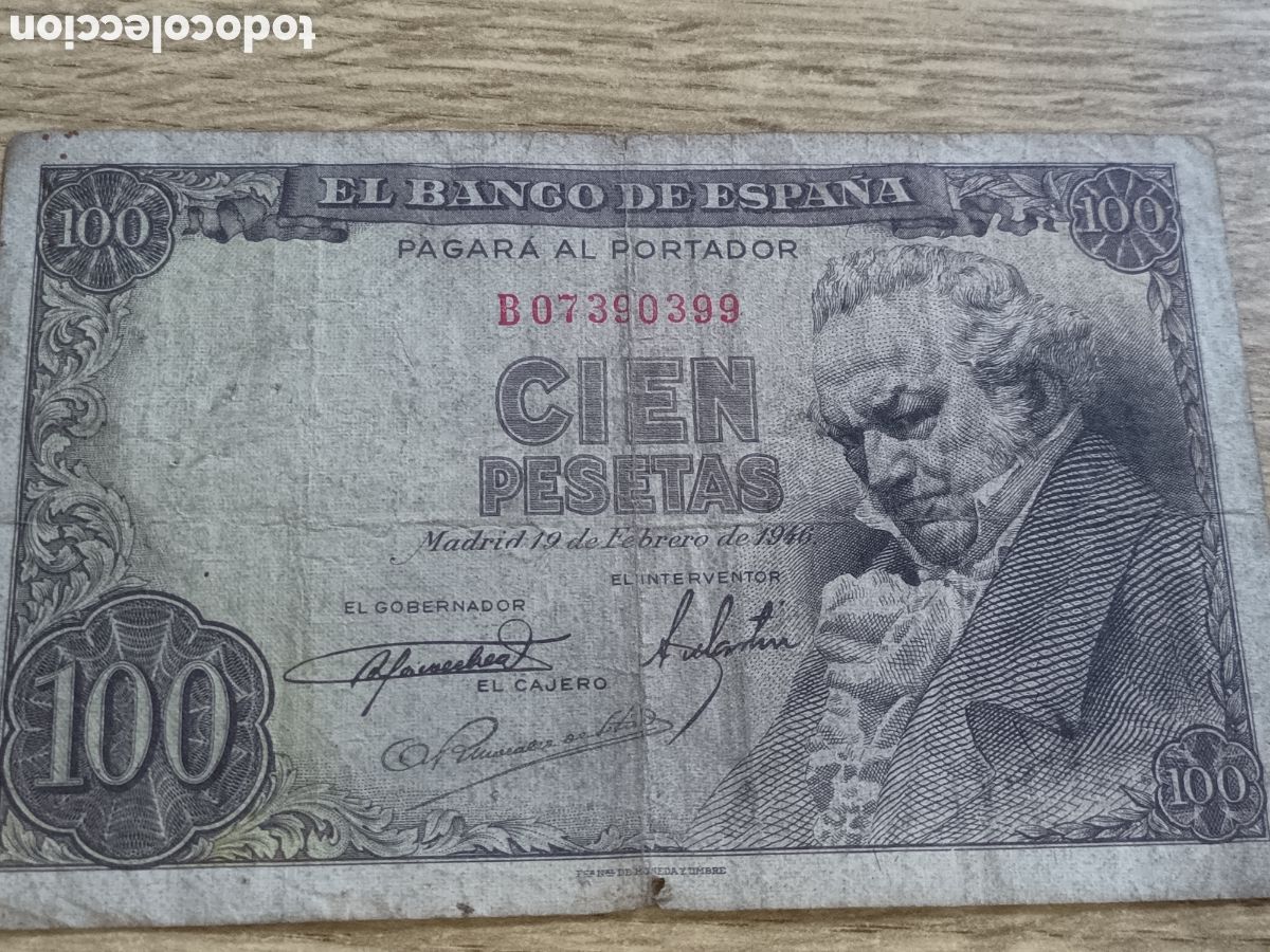 Billetes espa&ntilde;oles: BILLETE DE 100 PESETAS DEL 19 DE FEBRERO DE 1946