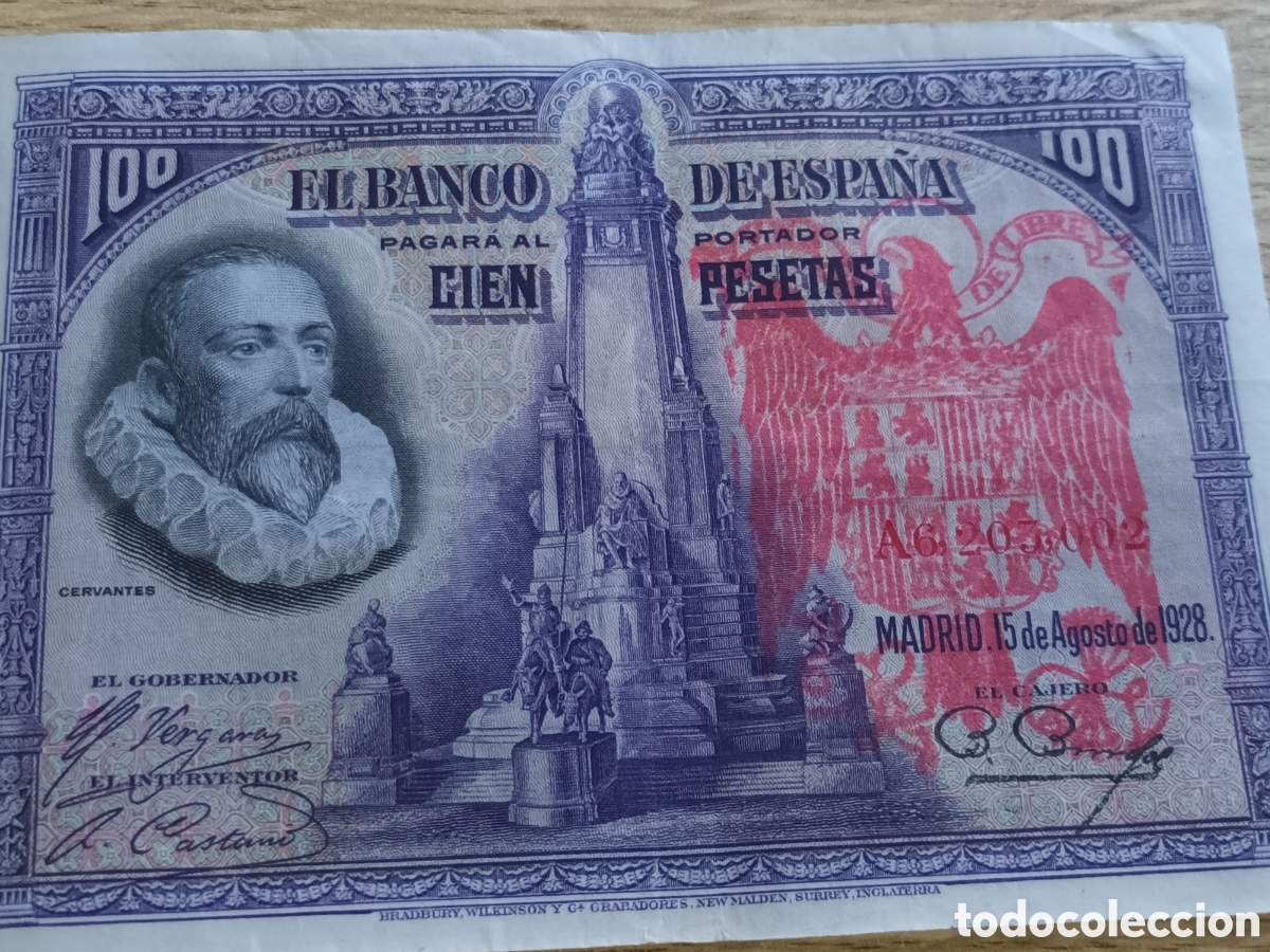 Billetes espa&ntilde;oles: BILLETE DE 100 PESETAS DEL 15 DE AGOSTO DE 1928