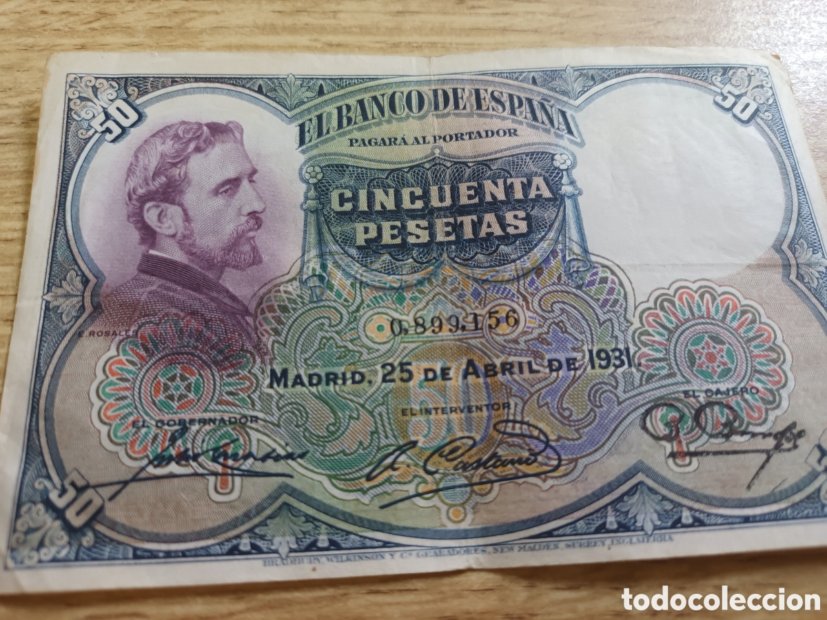 Billetes espa&ntilde;oles: BILLETE DE 50 PESETAS DEL 25 DE ABRIL DE 1931