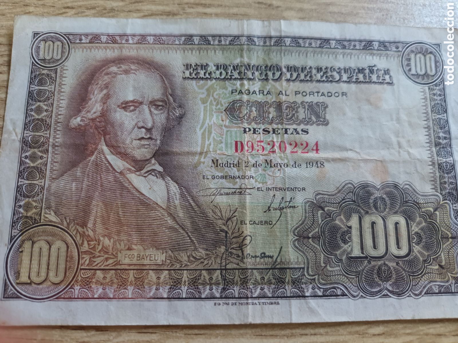 Billetes espa&ntilde;oles: BILLETE DE 100 PESETAS DEL 2 DE MAYO DE 1948
